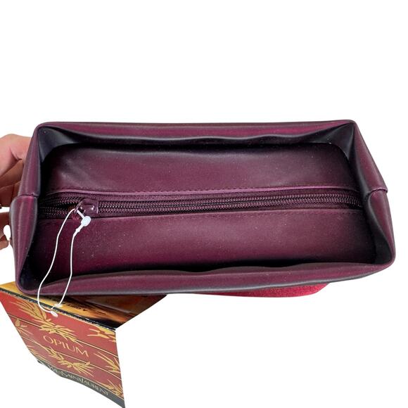 Yves Saint Laurent NWT Opium Red Iridescent Tasseled Zippered Makeup Bag Pouch - Picture 2 of 8